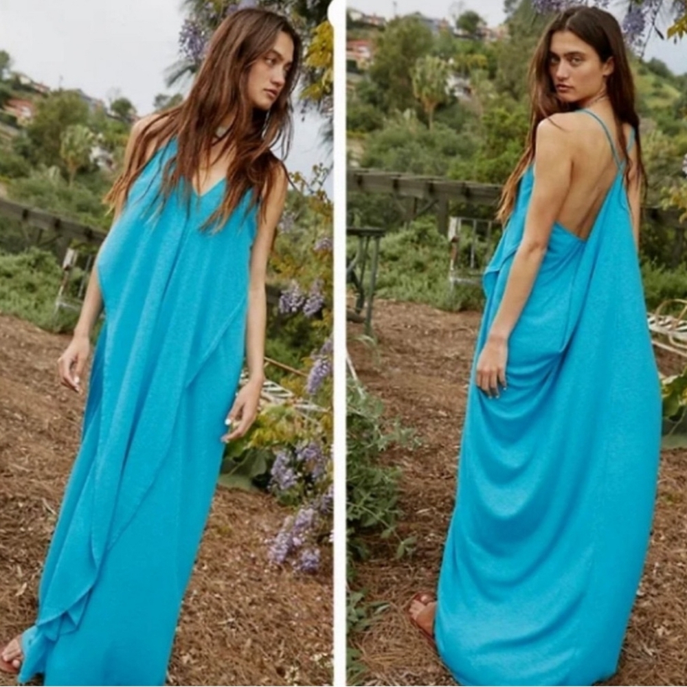 **1 Large Left**Free People Positano Draped Maxi Dress